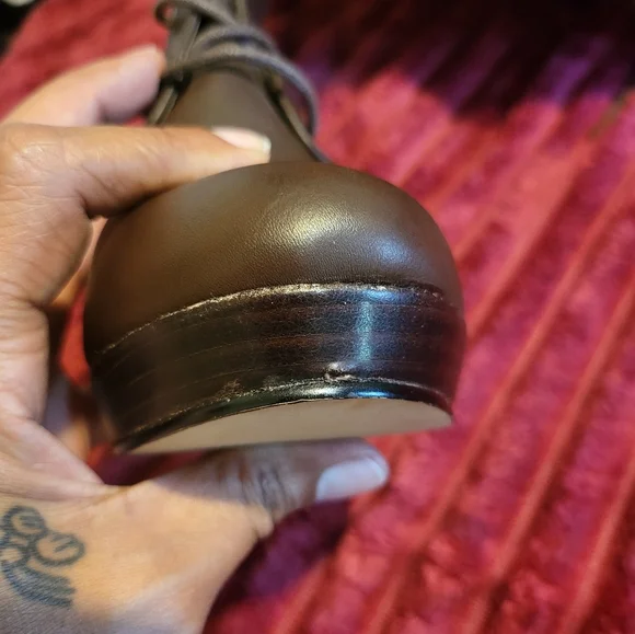 EUC: Torrid B Choco Knee Lace Combat Wedge Boot - Picture 5 of 17